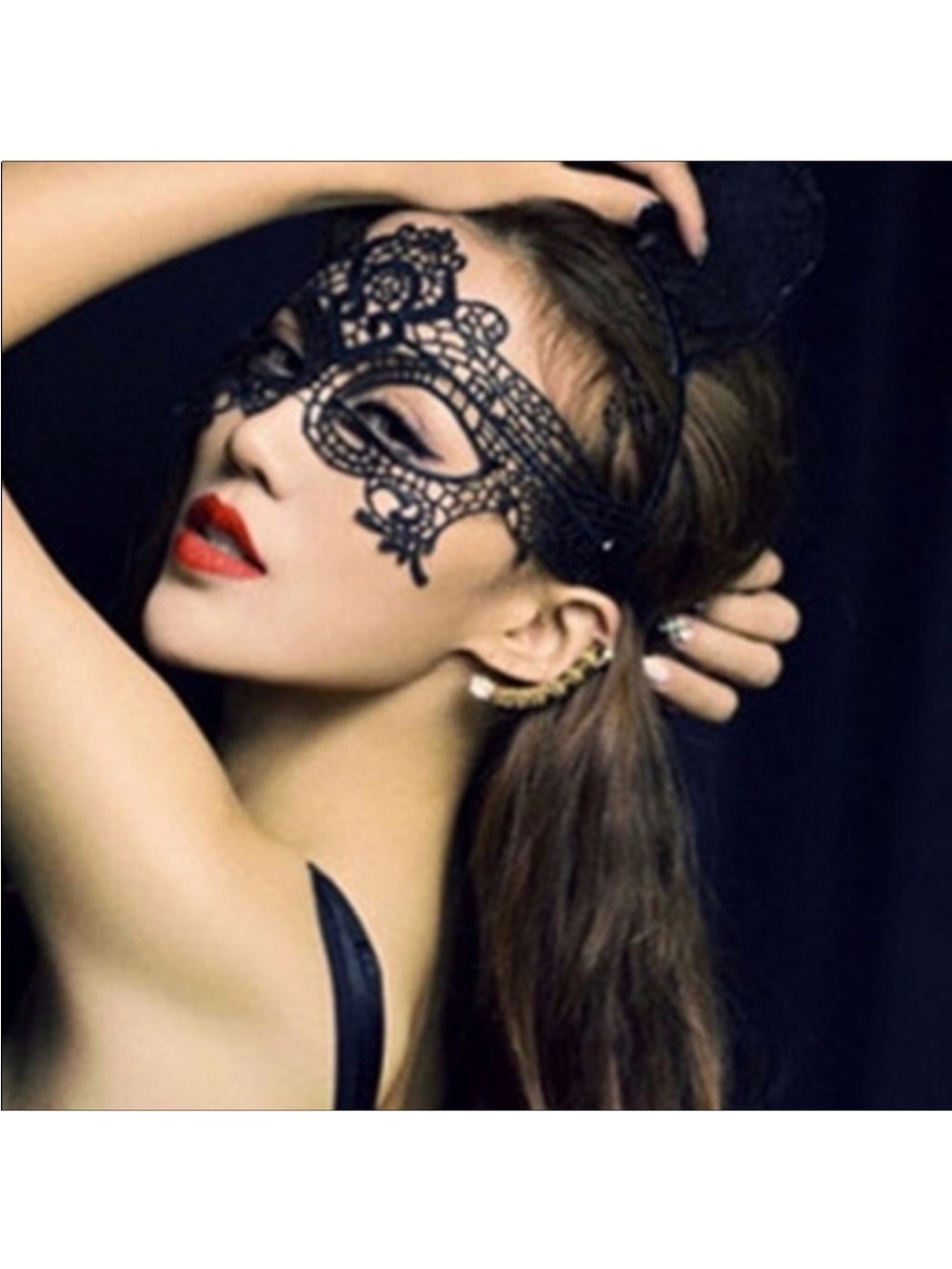 LACE BLACK MASQUERADE MASK*NEW*